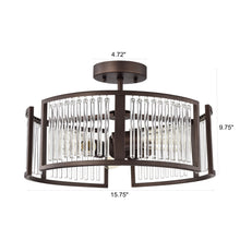 Load image into Gallery viewer, RADIANCE goods 3 Light Rubbed Bronze Semi-Flush Ceiling Mount 16" Wide