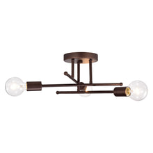 Load image into Gallery viewer, RADIANCE goods 3 Light Rubbed Bronze Semi-Flush Ceiling Mount 21" Wide