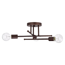 Load image into Gallery viewer, RADIANCE goods 3 Light Rubbed Bronze Semi-Flush Ceiling Mount 21" Wide
