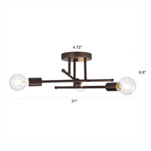 Load image into Gallery viewer, RADIANCE goods 3 Light Rubbed Bronze Semi-Flush Ceiling Mount 21" Wide