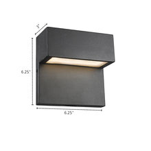 Load image into Gallery viewer, RADIANCE goods Embedded LED Light Textured Black Outdoor Wall Sconce 6" Tall