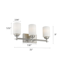 Load image into Gallery viewer, RADIANCE goods 3 Light Brushed Nickel Finish Bath Vanity Fixture 21" Wide
