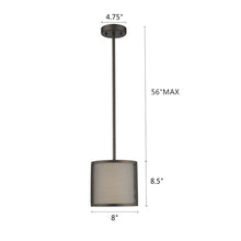 Load image into Gallery viewer, RADIANCE goods Transitional 1 Light Rubbed Bronze Ceiling Pendant 8" Wide