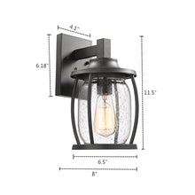 Load image into Gallery viewer, 2S073-BK12OD RADIANCE goods 1 Light Textured Black Outdoor Wall Sconce 12" Tall