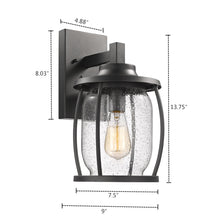 Load image into Gallery viewer, 2S073-BK14OD RADIANCE goods 1 Light Textured Black Outdoor Wall Sconce 14" Tall
