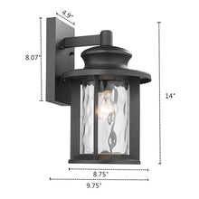 Load image into Gallery viewer, 2S074-BK14OD RADIANCE goods 1 Light Textured Black Outdoor Wall Sconce 14" Tall