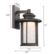 Load image into Gallery viewer, RADIANCE goods Embedded LED Rubbed Bronze Outdoor Wall Sconce 12" Tall