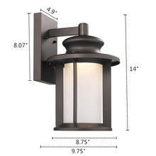 Load image into Gallery viewer, RADIANCE goods Embedded LED Rubbed Bronze Outdoor Wall Sconce 14" Tall