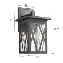 Load image into Gallery viewer, 2S080-BK14OD RADIANCE goods 1 Light Textured Black Outdoor Wall Sconce 14" Tall