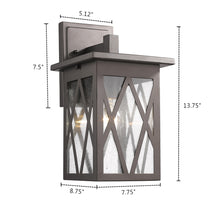 Load image into Gallery viewer, RADIANCE goods 1 Light Rubbed Bronze Outdoor Wall Sconce 14" Tall