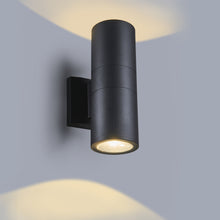 Load image into Gallery viewer, RADIANCE goods Embedded LED Textured Black Outdoor/Indoor Wall Sconce 10" Tall