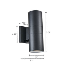 Load image into Gallery viewer, RADIANCE goods Embedded LED Textured Black Outdoor/Indoor Wall Sconce 10" Tall