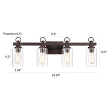 Load image into Gallery viewer, RADIANCE goods 4 Light Rubbed Bronze Finish Bath Vanity Fixture 29" Wide