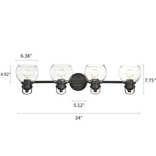 Load image into Gallery viewer, RADIANCE goods 4 Light Rubbed Bronze Finish Bath Vanity Fixture 34" Wide