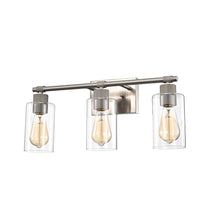 Load image into Gallery viewer, RADIANCE goods 3 Light Brushed Nickel Finish Bath Vanity Fixture 22" Wide