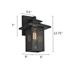 Load image into Gallery viewer, 2S201-BK13OD RADIANCE goods 1 Light Textured Black Outdoor Wall Sconce 13" Tall