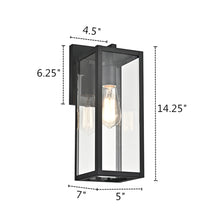Load image into Gallery viewer, 2S202-BK14OD RADIANCE goods 1 Light Textured Black Outdoor Wall Sconce 14" Tall