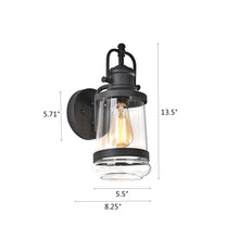 Load image into Gallery viewer, RADIANCE goods 1 Light Textured Black Outdoor Wall Sconce 14" Tall