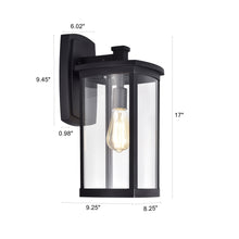 Load image into Gallery viewer, RADIANCE goods 1 Light Textured Black Outdoor Wall Sconce 17" Tall