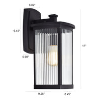 Load image into Gallery viewer, RADIANCE goods 1 Light Textured Black Outdoor Wall Sconce 17" Tall
