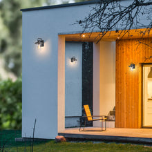 Load image into Gallery viewer, RADIANCE goods 1 Light Textured Black Outdoor Wall Sconce 12" Tall