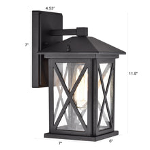 Load image into Gallery viewer, RADIANCE goods 1 Light Textured Black Outdoor Wall Sconce 12" Tall