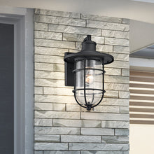 Load image into Gallery viewer, RADIANCE goods 1 Light Textured Black Outdoor Wall Sconce 14" Tall