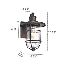 Load image into Gallery viewer, RADIANCE goods 1 Light Rubbed Bronze Outdoor Wall Sconce 14" Tall