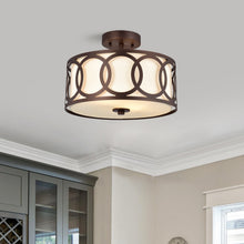 Load image into Gallery viewer, RADIANCE goods 2 Light Rubbed Bronze Semi-Flush Ceiling Mount 13" Wide