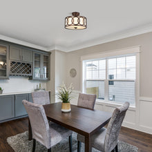 Load image into Gallery viewer, RADIANCE goods 2 Light Rubbed Bronze Semi-Flush Ceiling Mount 13" Wide