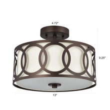 Load image into Gallery viewer, RADIANCE goods 2 Light Rubbed Bronze Semi-Flush Ceiling Mount 13" Wide