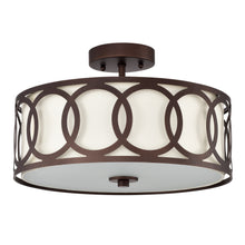 Load image into Gallery viewer, RADIANCE goods 3 Light Rubbed Bronze Semi-Flush Ceiling Mount 15" Wide