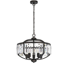 Load image into Gallery viewer, RADIANCE goods Transitional 5 Light Rubbed Bronze Ceiling Pendant 20" Width