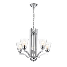 Load image into Gallery viewer, RADIANCE goods Transitional-style 5 Light Chandelier 24" Wide