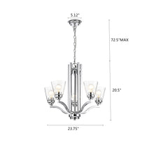 Load image into Gallery viewer, RADIANCE goods Transitional-style 5 Light Chandelier 24" Wide