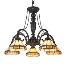 Load image into Gallery viewer, RADIANCE goods Tiffany-Style 5 Light Chandelier 27" Wide