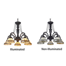 Load image into Gallery viewer, RADIANCE goods Tiffany-Style 5 Light Chandelier 27" Wide