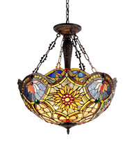 Load image into Gallery viewer, RADIANCE goods Victorian-Style 3 Light Inverted Ceiling Pendant 21" Shade