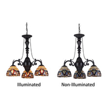 Load image into Gallery viewer, RADIANCE goods Tiffany-Style 3 Light Chandelier 20.5" Wide