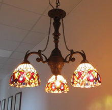 Load image into Gallery viewer, RADIANCE goods Tiffany-Style 3 Light Chandelier 20.5" Wide