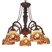 Load image into Gallery viewer, RADIANCE goods Tiffany-Style 5 Light Chandelier 27" Wide