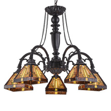 Load image into Gallery viewer, RADIANCE goods Tiffany-Style 5 Light Chandelier 27" Wide
