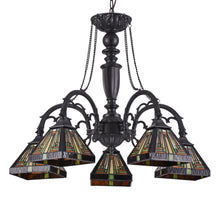 Load image into Gallery viewer, RADIANCE goods Tiffany-Style 5 Light Chandelier 27" Wide