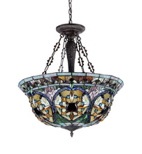 Load image into Gallery viewer, RADIANCE goods Victorian-Style 3 Light Inverted Ceiling Pendant 22" Shade