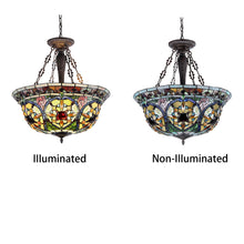 Load image into Gallery viewer, RADIANCE goods Victorian-Style 3 Light Inverted Ceiling Pendant 22" Shade