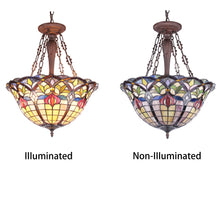 Load image into Gallery viewer, RADIANCE goods Victorian-Style 3 Light Inverted Ceiling Pendant 20" Shade