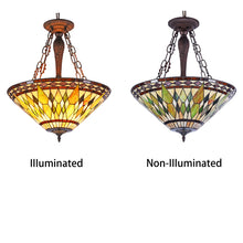 Load image into Gallery viewer, RADIANCE goods Victorian-Style 3 Light Inverted Ceiling Pendant 20" Shade