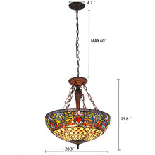 Load image into Gallery viewer, RADIANCE goods Victorian-Style 3 Light Inverted Ceiling Pendant 20" Shade