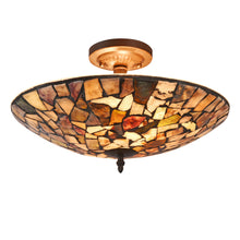 Load image into Gallery viewer, RADIANCE goods Mosaic 2 Light Stone Semi-Flush Ceiling Mount 16" Wide