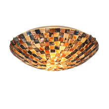 Load image into Gallery viewer, RADIANCE goods Mosaic-Style 2 Light Seashell Flush-Mount Ceiling Fixture 12" Wide